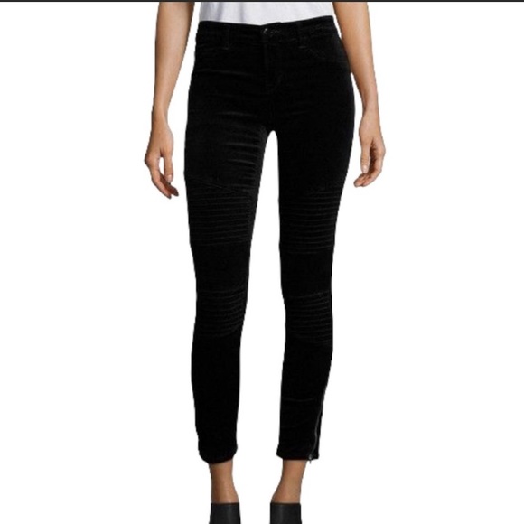 Tori Moto Zip Skinny Velvet Pants - Picture 2 of 3